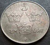 Cumpara ieftin Moneda istorica 5 ORE - SUEDIA, anul 1949 * cod 3033 = excelenta, Europa, Fier