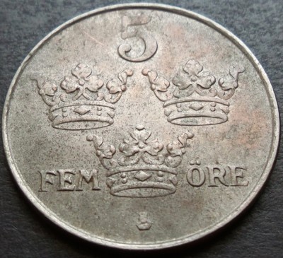 Moneda istorica 5 ORE - SUEDIA, anul 1949 * cod 3033 = excelenta foto