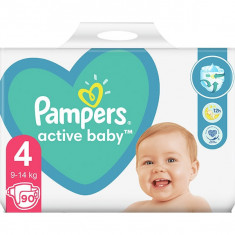 Scutece Pampers Active Baby Giant Pack+, Marimea 4, 9 -14 kg, 90 buc foto