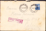 NI1081 Scrisoare cu plic cu ștampila Cenzurat Alba Iulia, expediată la Călărași de la Spitalul de Zonă Interioară Nr 100 din Sebeș, județul Alba, 1941