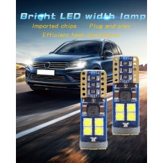 Set 2X Becuri Led T10, 12 LED SMD, W5W, Canbus, 12V, Pentru Pozitie, Plafoniere, Portbagaj, Lumina Alb 6000K