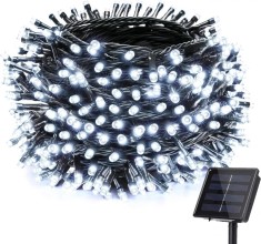 Instalatie luminoasa solara de craciun,10m cu 100 leduri Alb Rece