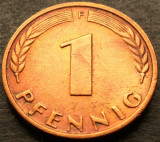 Cumpara ieftin Moneda 1 PFENNIG - RF GERMANIA, anul 1966 *cod 2899 - litera F, Europa