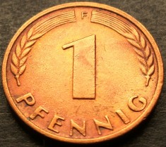 Moneda 1 PFENNIG - RF GERMANIA, anul 1966 *cod 2899 - litera F
