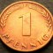Moneda 1 PFENNIG - RF GERMANIA, anul 1966 *cod 2899 - litera F