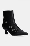 Answear Lab botine femei, culoarea negru, cu toc cui, izolare usoara