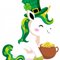 Sticker decorativ Unicorn, Verde, 70 cm, 1234-1ST