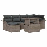 Cumpara ieftin Set de canapele pentru gradina cu perna 7 pcs Gri Rattan poli