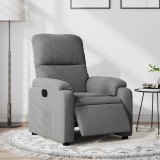 Gossi fotoliu rabatabil electric, gri deschis, microfibra