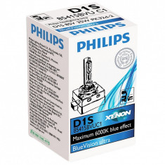 Bec auto Xenon pentru far Philips D1S Blue Vision Ultra 85V 35W 1 Buc foto