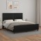 vidaXL Cadru de pat cu tăblie, negru, 160x200 cm, piele ecologică 3125518
