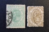 Regele Carol I (Emisiunea "Cifre" &amp; Jubileul de 25 Ani de Domnie 1891) - 10 Bani (Ștampilă Datată "OCT") &amp; 15 Bani Brun Jubiliar RO2