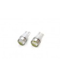 Set 2 bec led auto W5W T10 cu 3xCOB cu Lupa 12v, Amio