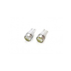 Set 2 bec led auto W5W T10 cu 3xCOB cu Lupa 12v