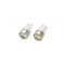 Set 2 bec led auto W5W T10 cu 3xCOB cu Lupa 12v