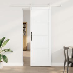 Ușa cu Răcire vidaXL cu Set de Hardware Alb 73.5x211 cm Lemn Solid De Pin, Ușa Interioară &quot;ORKDAL&quot; Alb 73.5x211x4 cm Lemn Solid De Pin