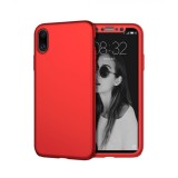 Cumpara ieftin Husa Apple iPhone X, FullBody Elegance Luxury Rosu, acoperire completa 360, Negru, MyStyle