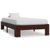 Cadru Pat Gossi, 90x200 cm, Lemn Masiv Pin, Maro Inchis -  Suport Saltea Dormitor Elegant si Durabil