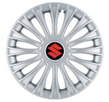 Set 4 Capace Roti Autohelix MSA&reg;, potrivite jantelor de R14, pentru Suzuki, model dino cromat