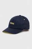 BOSS șapcă din bumbac Boss Casual culoarea albastru marin, cu imprimeu, Boss Orange
