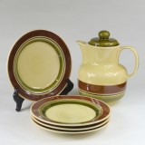 Set cafetiera/ceainic vintage si farfurii Colditz CP,GDR-Germania de est