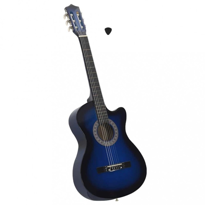 vidaXL Chitară clasică occidentală, 6 corzi, albastru ombre 38&quot;