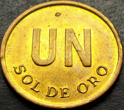 Moneda exotica 1 SOL DE ORO - PERU, anul 1975 * Cod 1286 foto