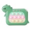 Jucarie interactiva pop it whack a mole, flippy, tip consola, anti-stres, 4 moduri de joc, din abs si silicon, +3 ani, model dinozaur, verde