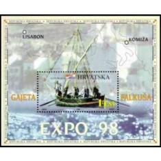 Croatia 1998 - Vapor, expo filatelic Lisbon, colita neuzata