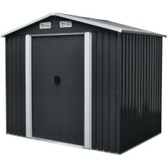 Casuta/magazie/sopron de gradina pentru depozitare unelte, metal, antracit, 236x174x206 cm, Strend Pro