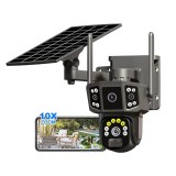 Camera de Supraveghere cu Panou Solar ,PTZ 4G, Q10S,cu 2 Lentile ,App V380 PRO