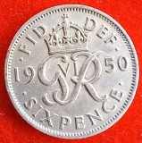 (M1492) MONEDA ANGLIA - 6 PENCE 1950, REGELE GEORGE VI