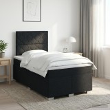Cumpara ieftin Pat boxspring cu saltea Negru 120 x 190 cm Tesatura