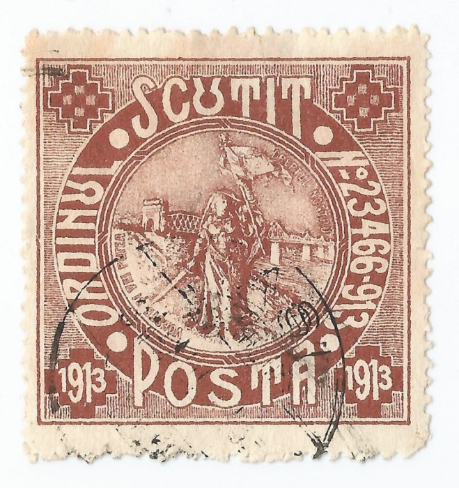 Romania, LP V.1/1913, Marci pentru scutire de porto, Scutit - Silistra, oblit.