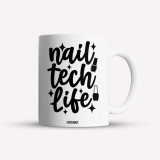 Cana alba personalizata Nail tech life, INOVATIX&reg;. 330ml