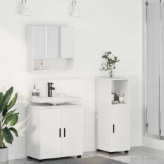 vidaXL Set de mobilier pentru baie Pe perete 3 pcs Alb 61 x 35 x 64 cm 3392943