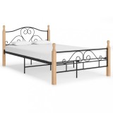 vidaXL Cadru de pat, negru, 120 x 200 cm, metal