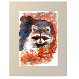 E9. Tablou Casuta Bursucului, 2021, acuarela pe hartie, cu Passpartout, Original, Animale, Realism, RavariuArt