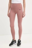 adidas Performance leggins de antrenament Optime culoarea roz, neted, JI8379