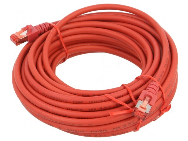 Patch Cord S/FTP Cat6 LSZH Roșu 10m