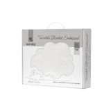 Paturica pentru bebelusi, Lorelli Twinkle, material moale, model decorativ in relief, 80 x 110 cm, White