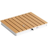 Outsunny Duș Portabil: aluminiu, 4m rezistent UV/apă, plajă/spa, 70x55 cm, Efect Lemn | Aosom Romania