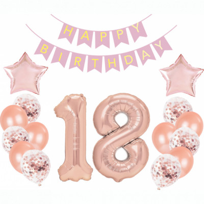 Set 20 baloane pentru majorat roz quartz foto