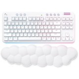 Tastatura mecanica gaming Logitech G715, Wireless, iluminare RGB, layout US INT&amp;#039;L, Switch GX Red, Alb