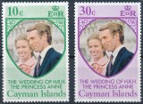 Insulele Cayman 1973 - Royal Wedding, regalitate britanica, serie neuzata
