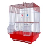 Colivie Patrata 39 x 30 x 23 cm, pentru pasari exotice, Rosu, Ropet