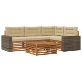 vidaXL Set de canapele de exterior 5 pcs Natural și Bej 3383341