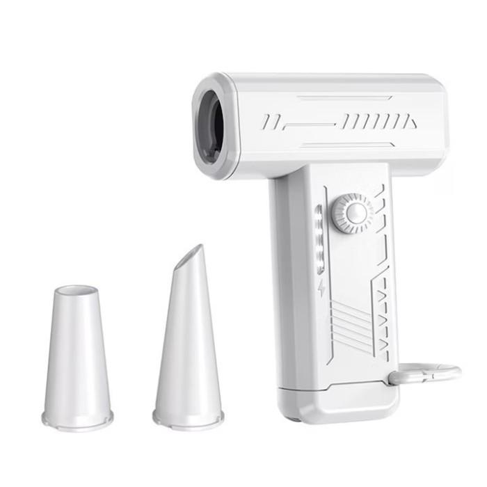 Suflanta aer/ventilator portabil STORMY, ALB, 130000 RPM, 4000 mAh, reglare continua a turatiei