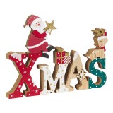 Decorațiune Crăciun, Model Xmas, Lemn, Multicolor, 26 cm, Oem