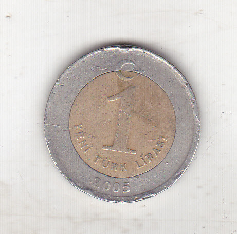 bnk mnd Turcia 1 lira 2005 bimetal